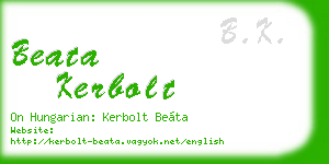 beata kerbolt business card