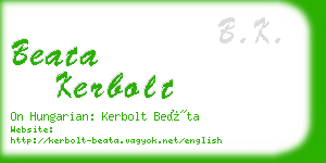 beata kerbolt business card